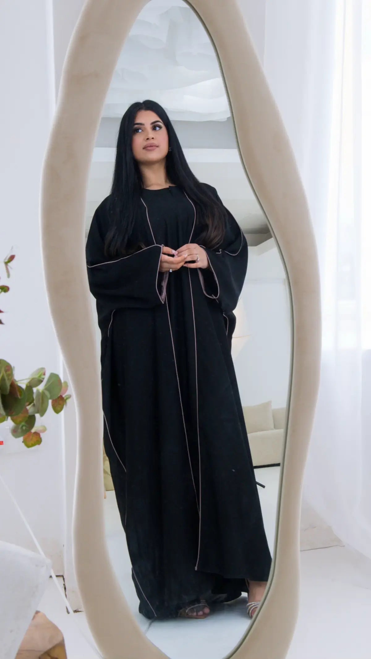 Black Three Piece Abaya