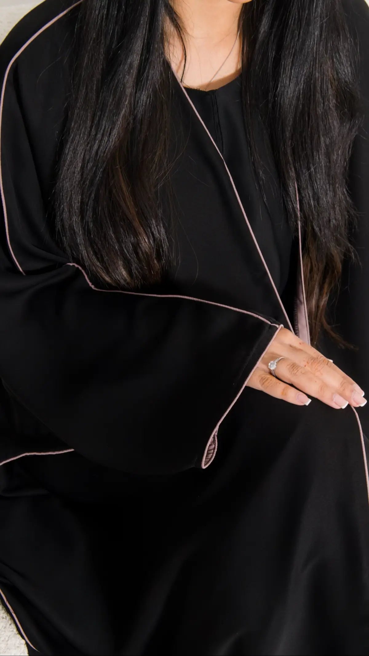 Black Three Piece Abaya